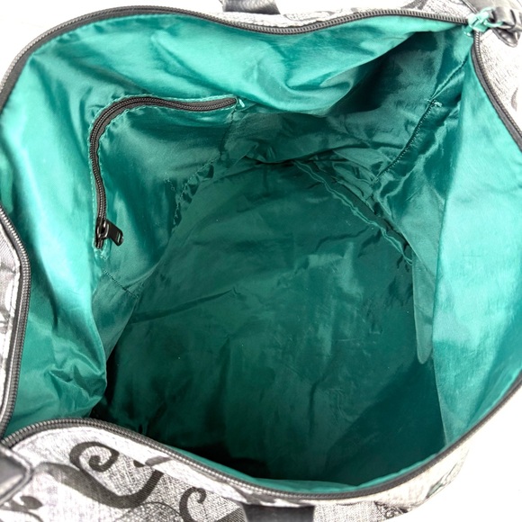 Dakine Tote Bag Gray Green Canvas Paisley Floral Packable Shoulder Bag - Picture 9 of 13